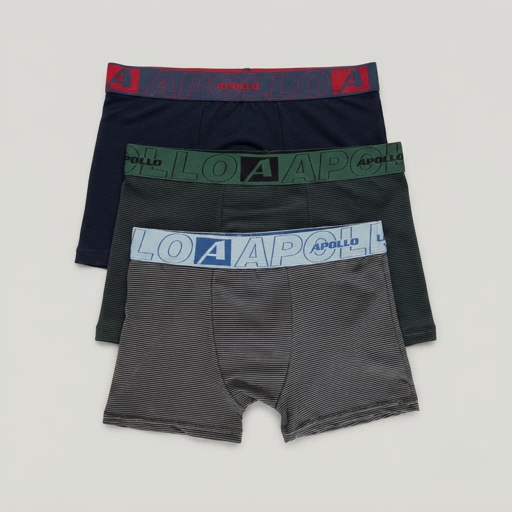 Kit 5 Cueca Box Boxer Elastico Microfibra Poliester Moda Intima Lisa Premium Masculina Apolo