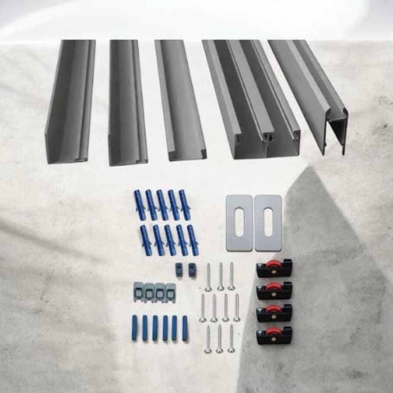 kit  Pia e Gabinete para  Vidros ,Porcelanato,Azulejos Aluminio NATURAL FOSCO  de 1,00x1,00