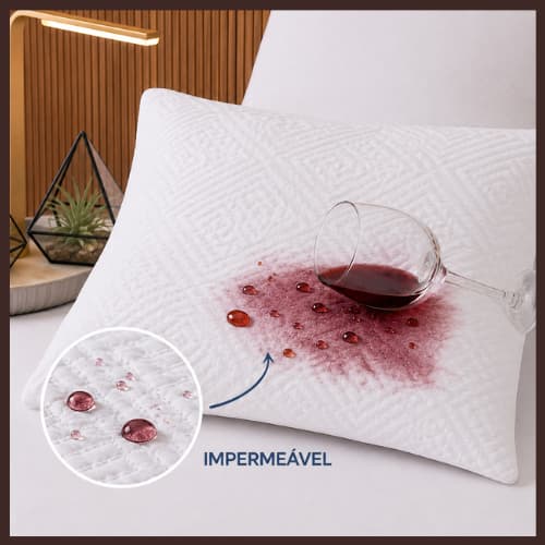 Protetor Impermeável para Travesseiro 50x70 Jacquard Premium com Zíper 100% Impermeável Silencioso