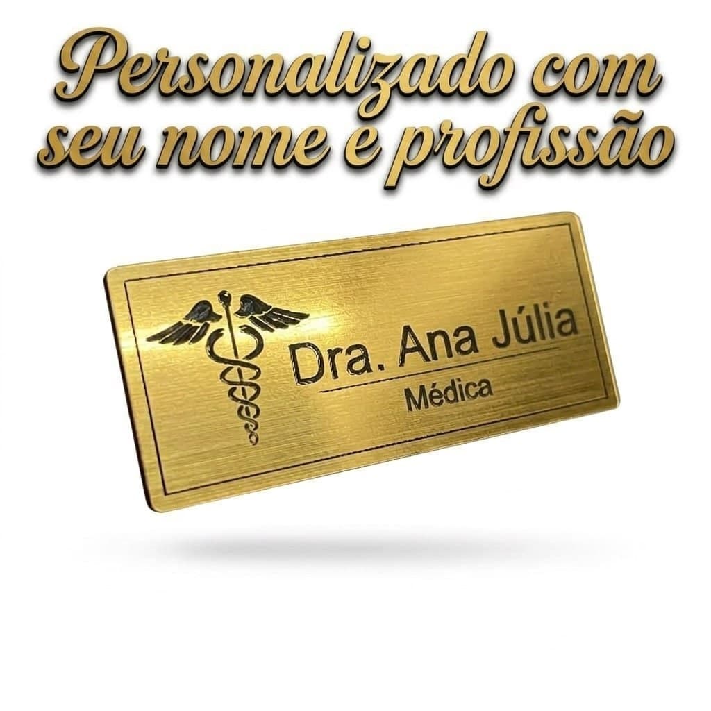 Broche Botton Magnético Personalizado Acrílico Com Logo Seu Nome Profissão
