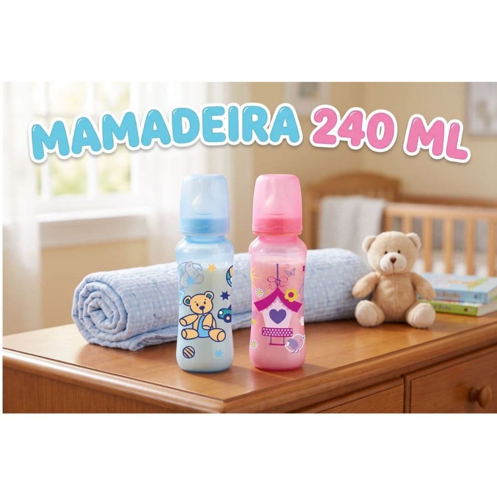 Mamadeira Bico em PVC Petita Premium Plástico BeBê 240ml