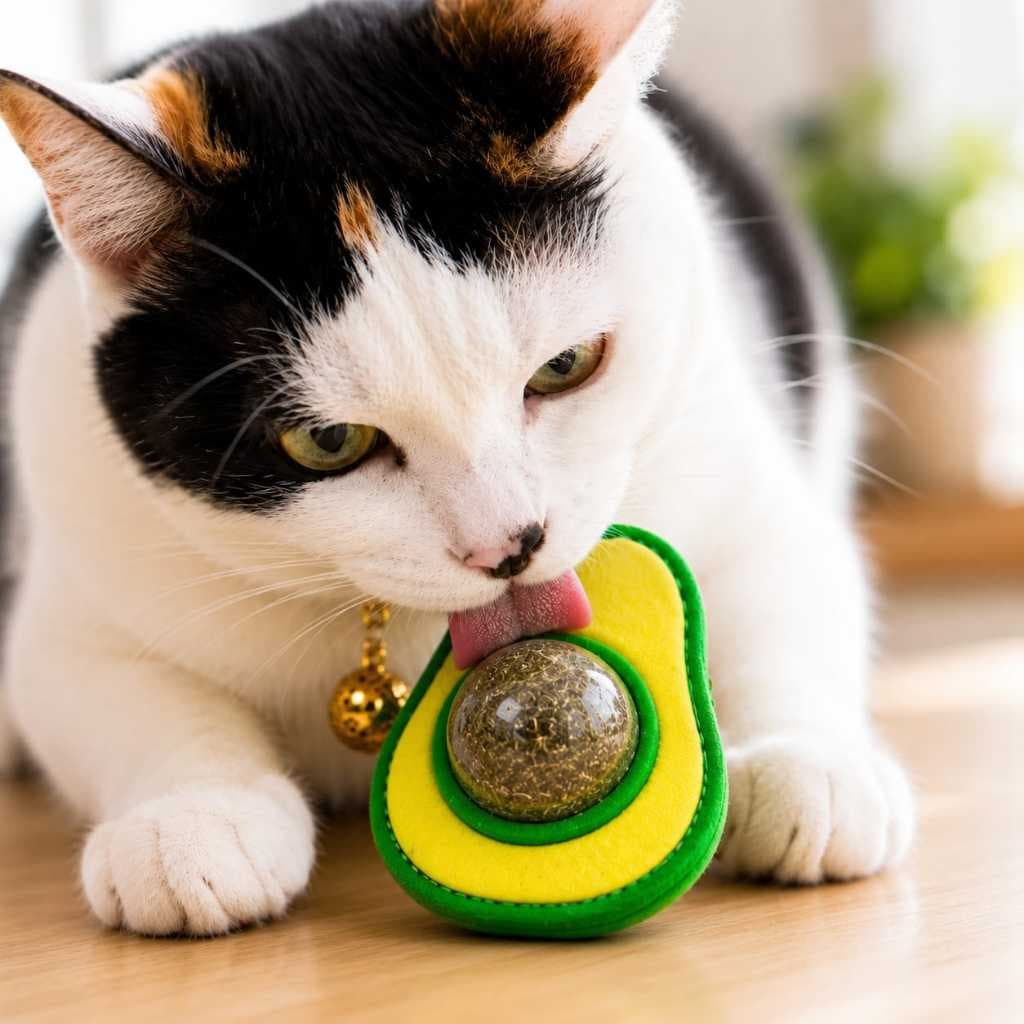Brinquedo Catnip para Gato Mordedor Abacate Interativo Erva Relaxante Kit 1 2 3 4 Unidades