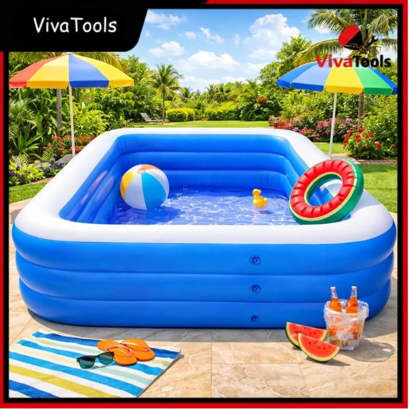 Piscina Inflável Azul 150cm - Material Resistente, Fácil de Montar e Portátil