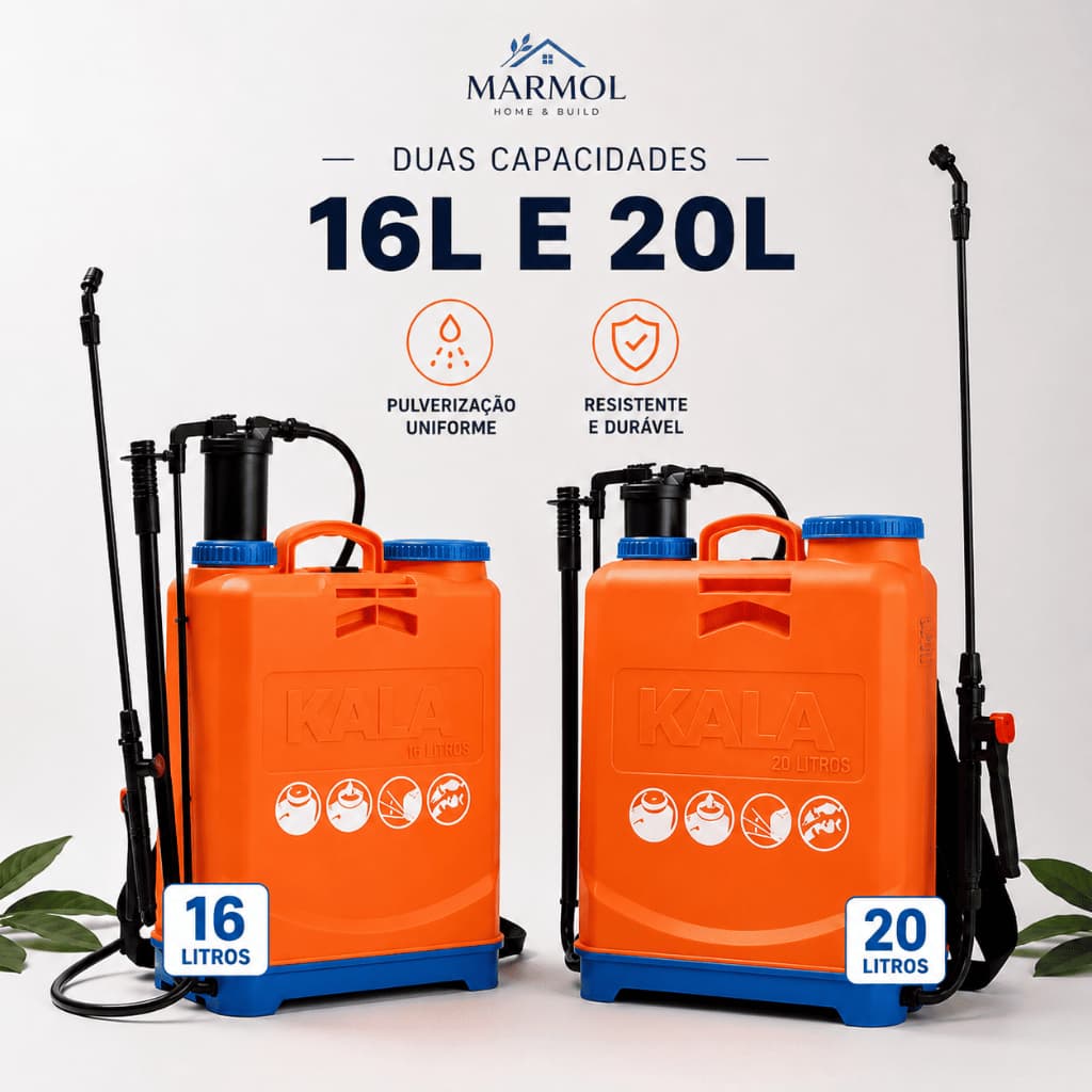 Pulverizador Costal Agrícola 16L E 20L  Profissional com 3 Bicos Ajustáveis Bomba De Veneno