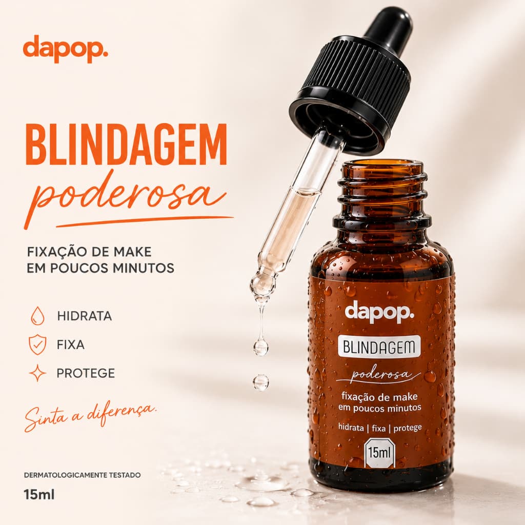 Blindagem Dapop 3 em 1 - Fixador, Primer e Hidratante Facial 15ml