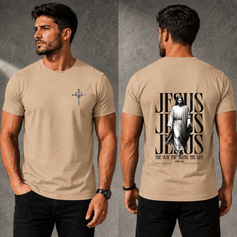 Camiseta Jesus Masculina Algodão Estampada Cristã Gospel Fé Religiosa Branca