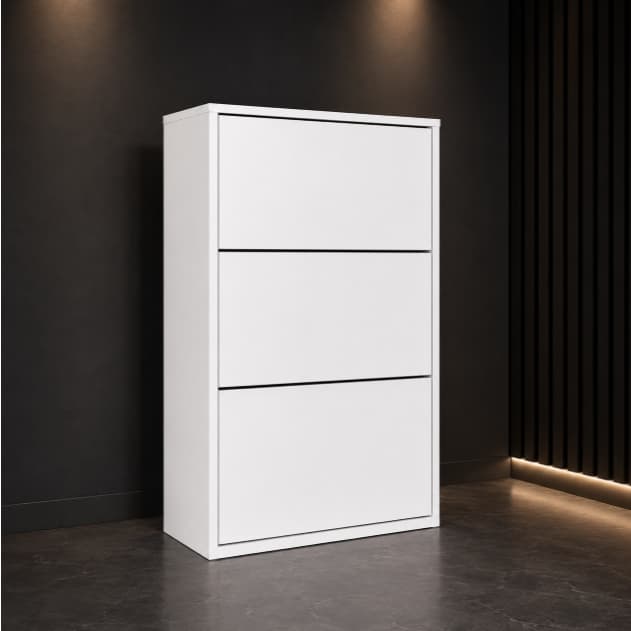Sapateira Vertical Organizador de Calçados 3 Portas Basculantes Armário Hall de Entrada Loft