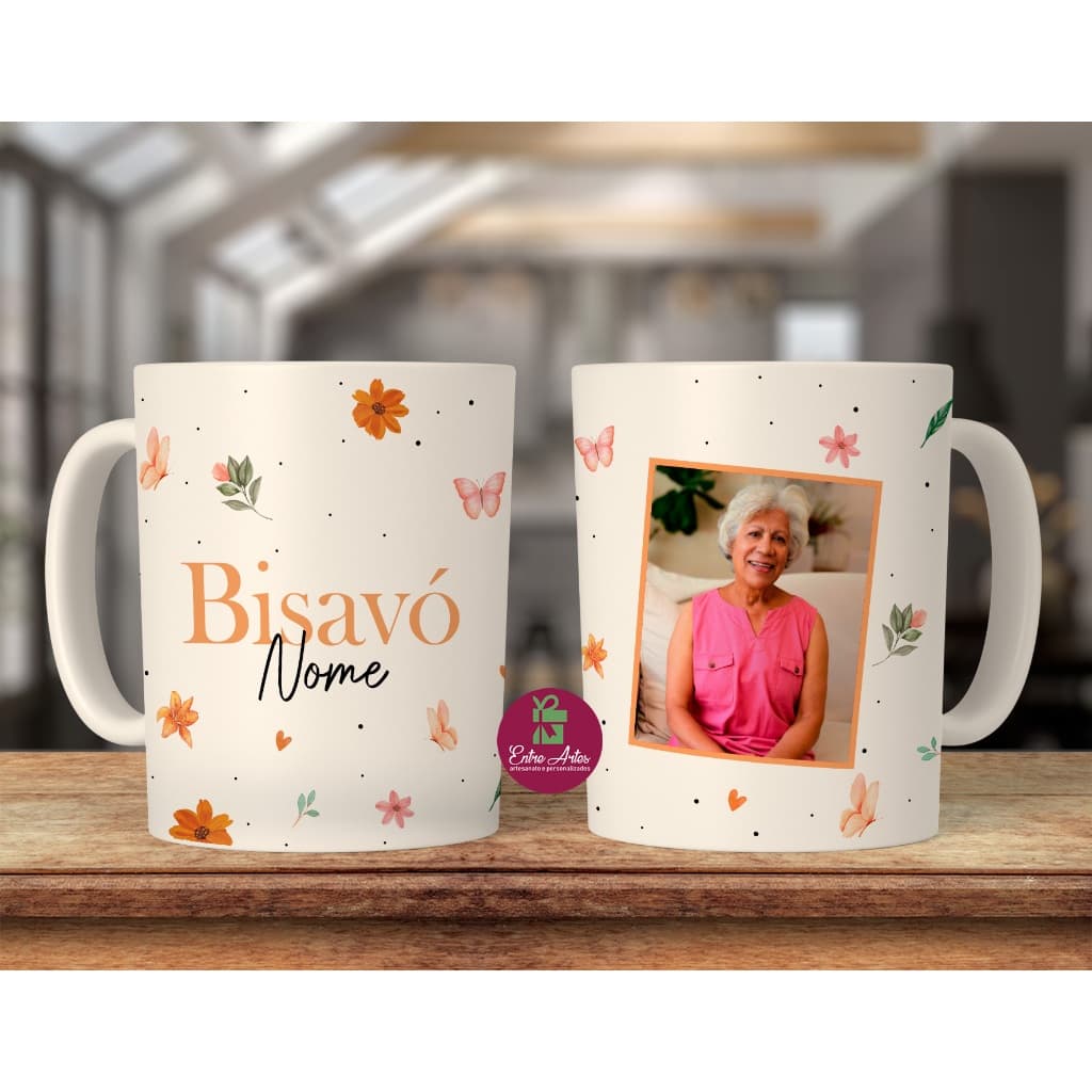 Caneca bisavo com nome e foto personalizada presente biso bisa avó avô bisavó bisavô dia dos avós