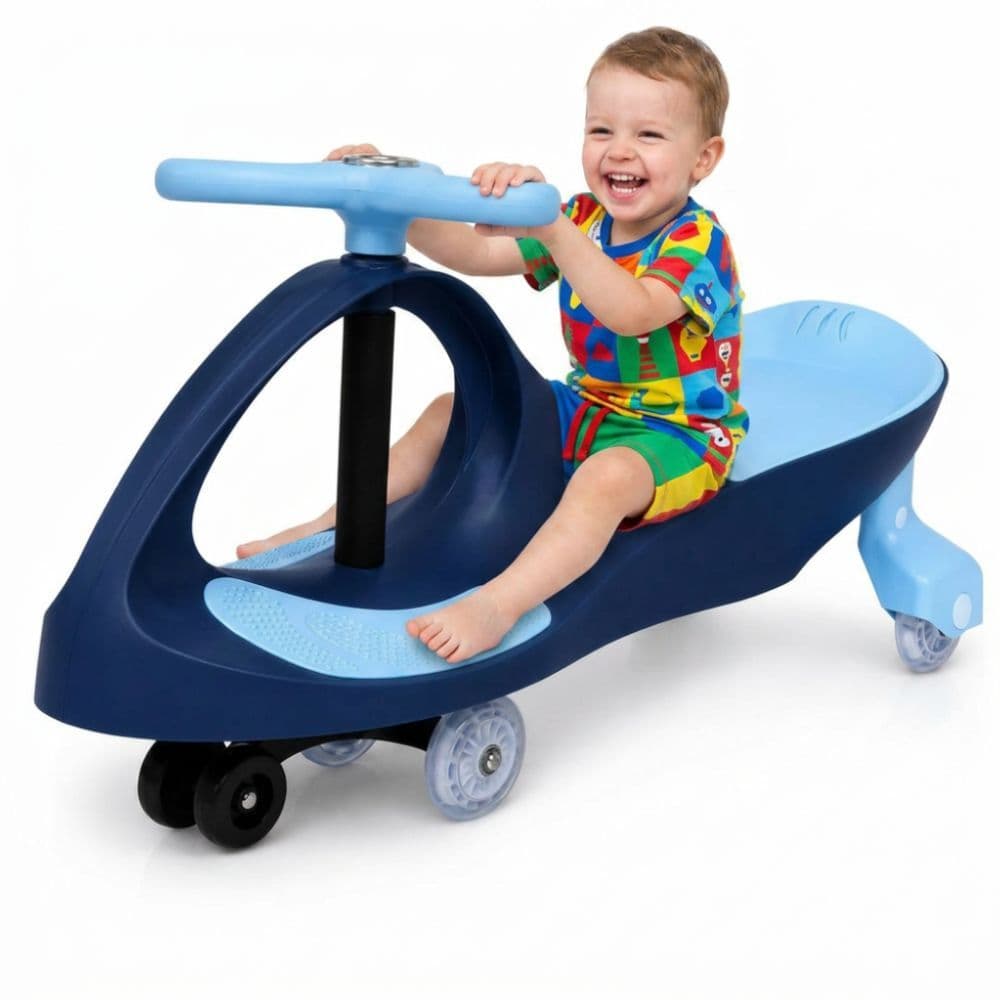 Carrinho Infantil Super Car - Azul diversão rolimã com giro giro 360°