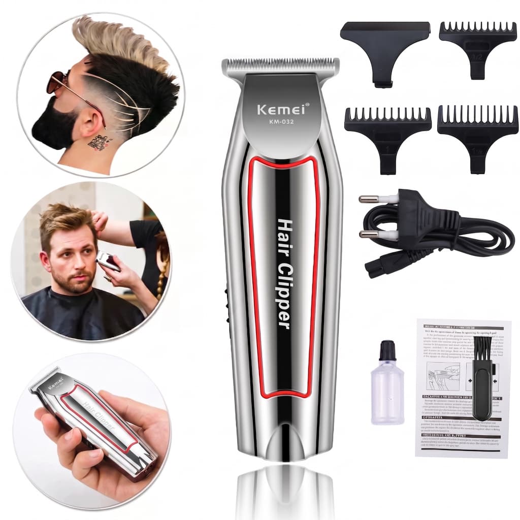 Máquina de cortar cabelo profissional recarregável, aparador e aparador/barbeador de detalhes.