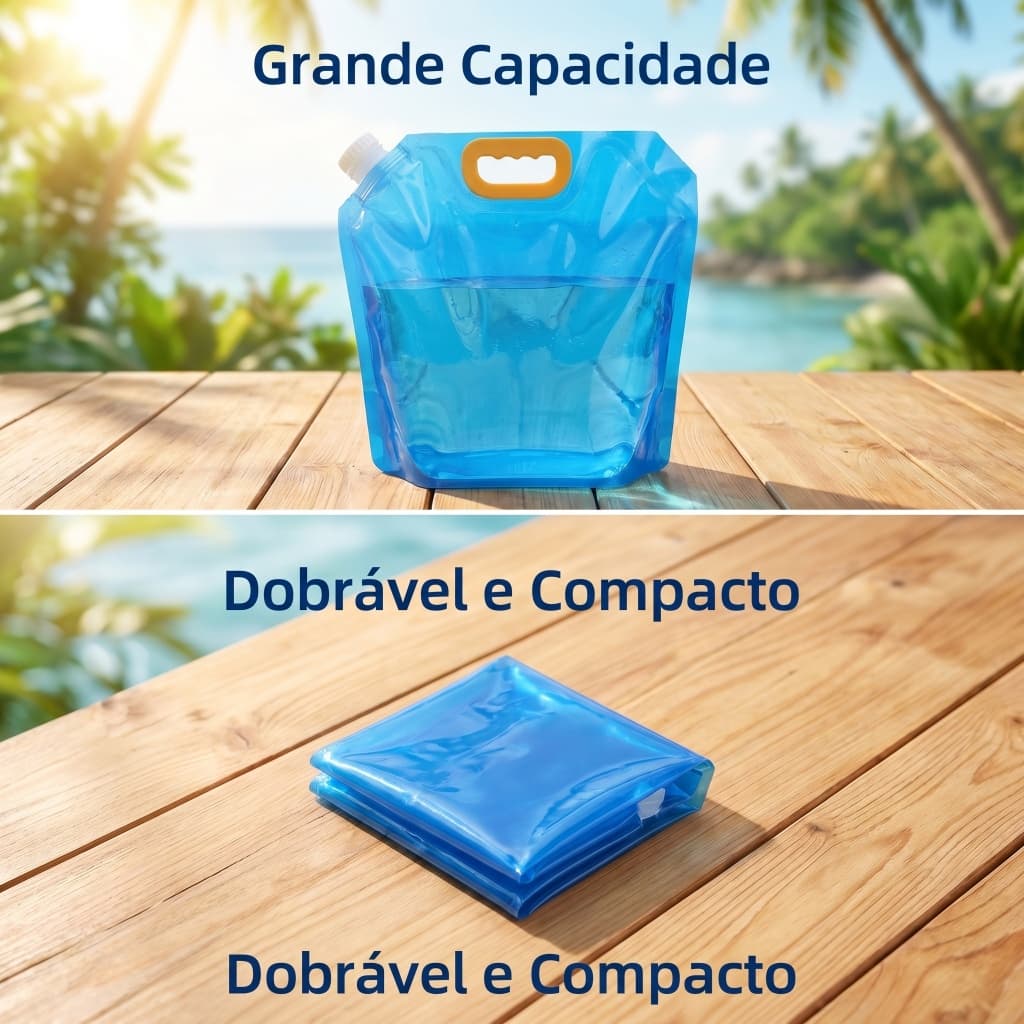 Bolsa de água dobrável para carro camping e armazenamento