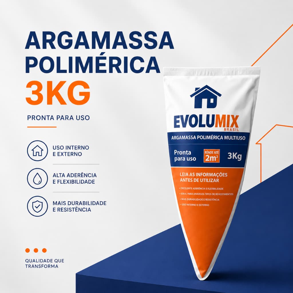 Argamassa Polimérica 3kg Bisnaga Para Blocos Tijolos Massa Pronta Obra Rápida Limpa e Prática