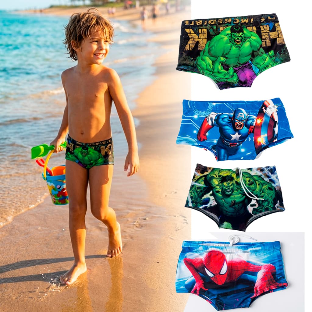 SUNGA DE BANHO INFANTIL MENINO TEMÁTICO TRADICIONAL PROTEÇÃO UV