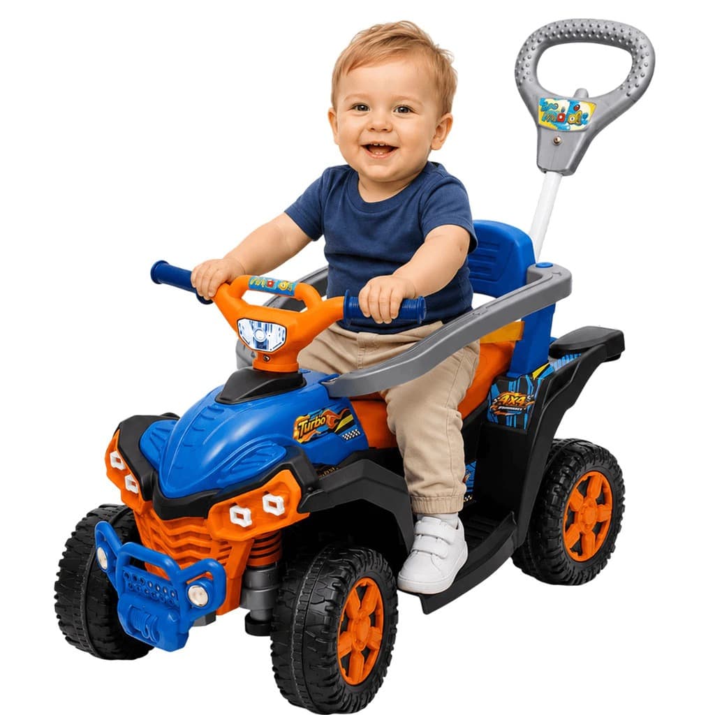 Carrinho Passeio Infantil Menina Menino Baby Quad Quadriciclo Maral Com Haste Empurrador e Cinto