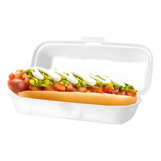 Estojo Lancheira de Isopor para Hot Dog/Churros HF04 50/100 Unidades