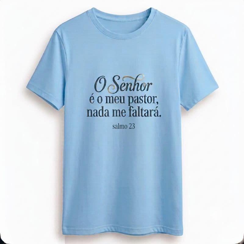 Camiseta Blusa Cristã Personalizada O Senhor É Meu Pastor 100% Poliéster Unissex Feminina Masculina P M G