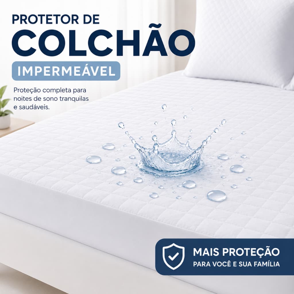 Protetor de Colchão Impermeável Casal Queen King Solteiro Elástico Macio Confortável Várias Cores