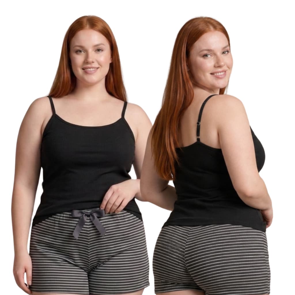 Conjunto Pijama EXG Feminino Luxo Baby Doll Composê Premium com modelagem leve e tecido macio para dormir bem