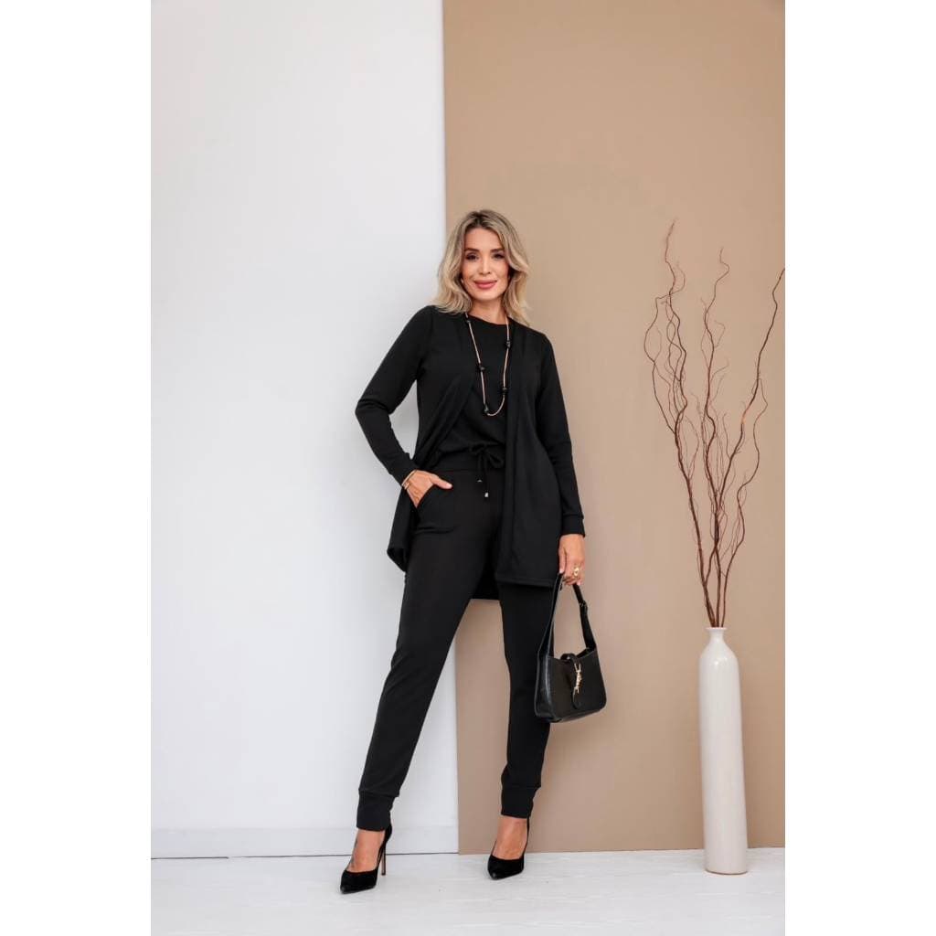 conjunto feminino, conjunto de lanzinha, conjunto 3 peças, conjunto inverno feminino, cardigan feminino, calça jogger fe