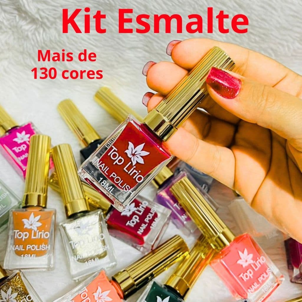 Esmalte Comum Kit com 10 / 25 Unidades 18ml Não precisa de Cabine para secagem