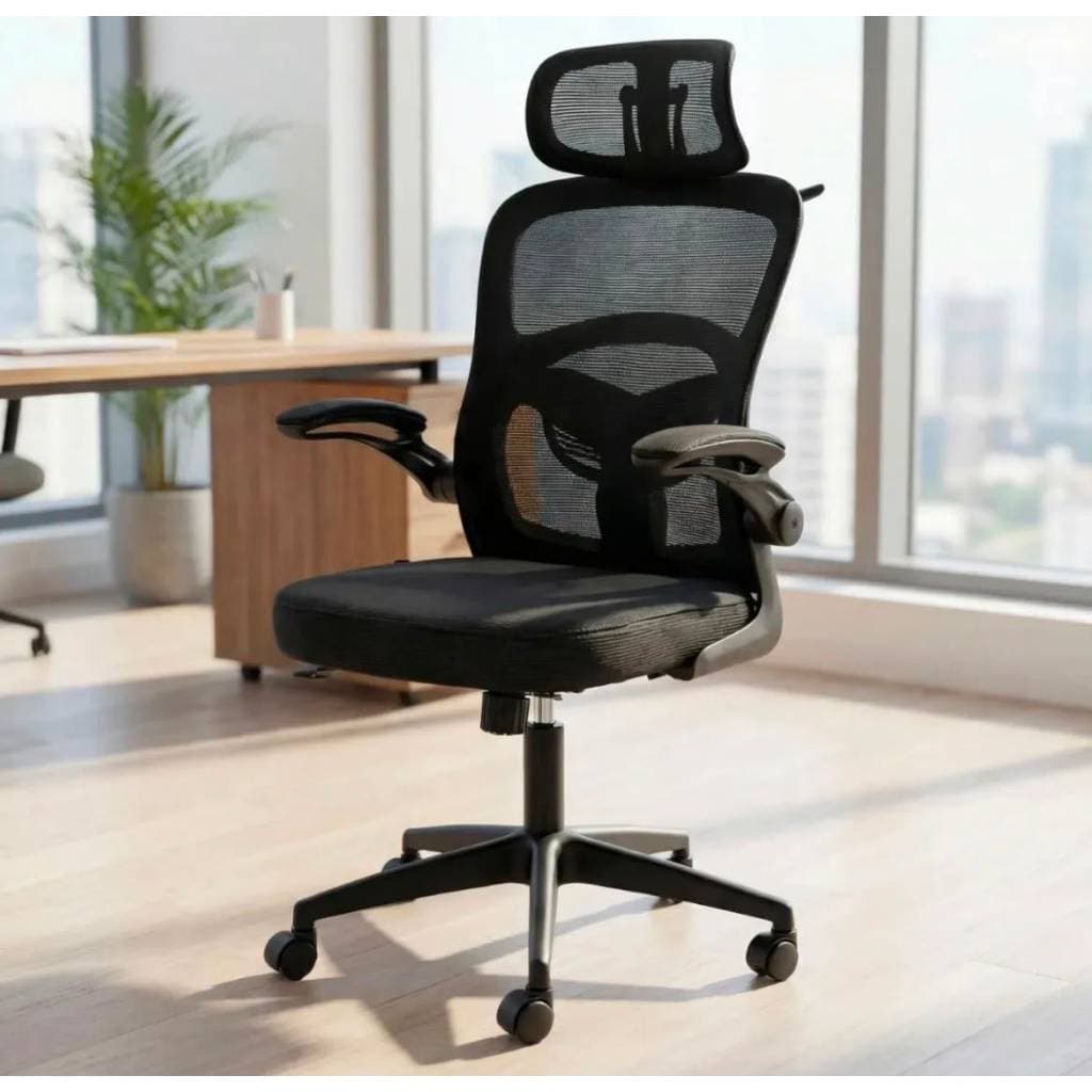 Cadeira Escritório Ergonômica Premium Mesh Giratória Braços Reguláveis Lombar 150kg Cadeiras Gamer