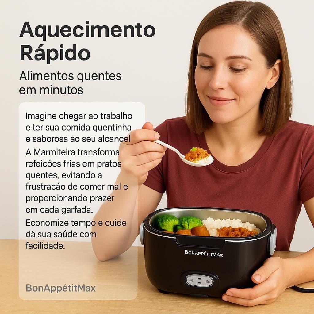 Marmiteira Térmica Elétrica Bivolt Portátil Refeições Quentes