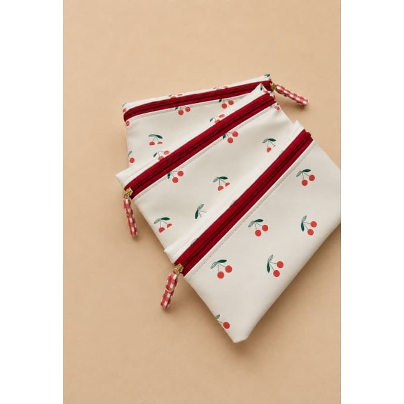 Nécessaire Carteira Estampa de Cereja | Porta Maquiagem | Organizador Feminino 23x13