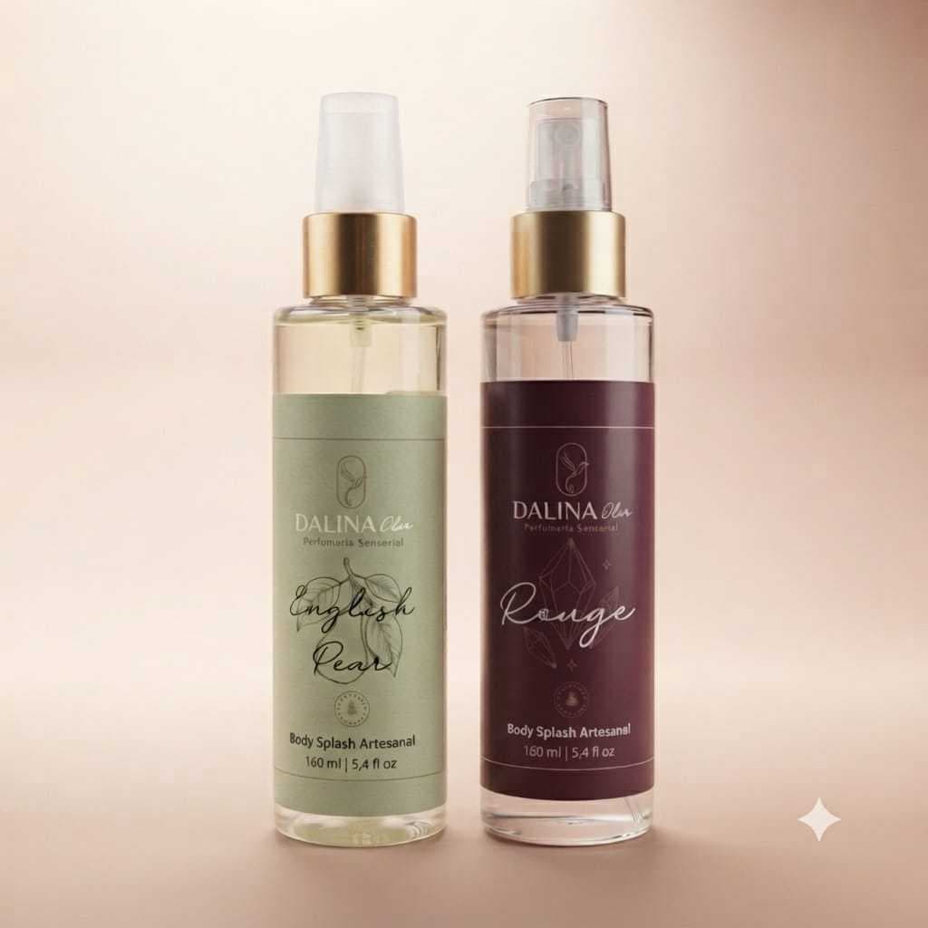 Kit 2 Body Splash Rouge + English Pear Perfume Dia E Noite Fragrância Nicho Importado Inspiração