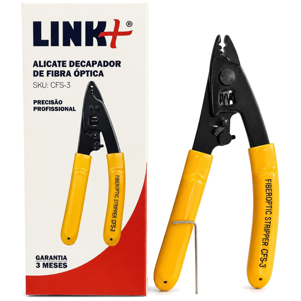 Alicate Decapador Fibra Óptica Acrilato Buffer Cfs-3 Furos - LINK+