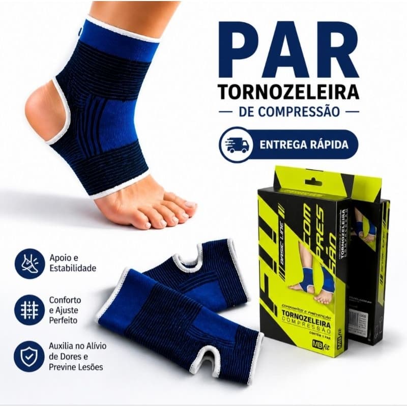 2 Tornozeleiras Meias Ortopédicas Ajustavel Compressão Elastica para evitar dor Envio Imediato
