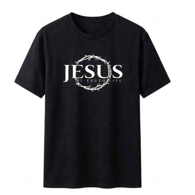 Camiseta Religiosa de Manga Curta Respirável, Confortável e Estilosa, Absorvente de Suor para Festas e Passeios