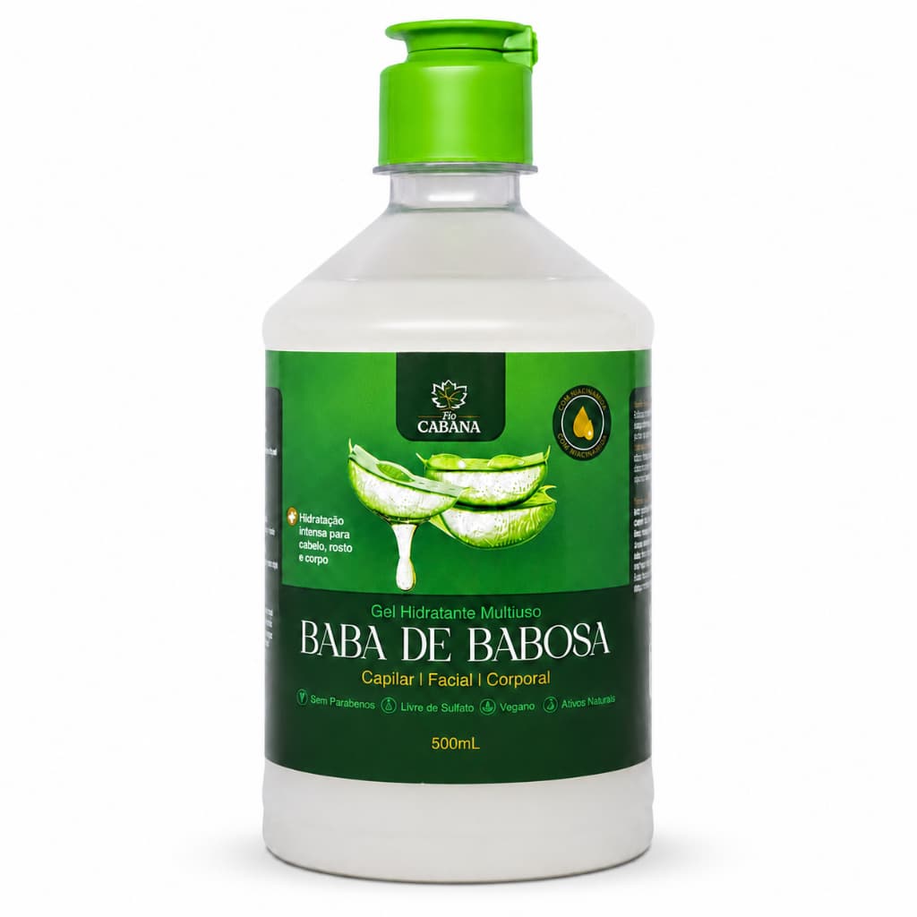 Gel Baba De Babosa Fio Cabana Multiuso Leave-in Cabelo Rosto Corpo Niacinamida Aloe Vera 500ml