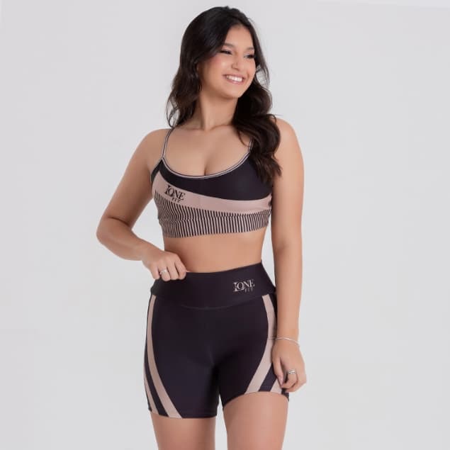 Conjunto Feminina Fitness Cintura Alta Blackout Grossa Zero transparência IPIRANGA - LAONEFIT