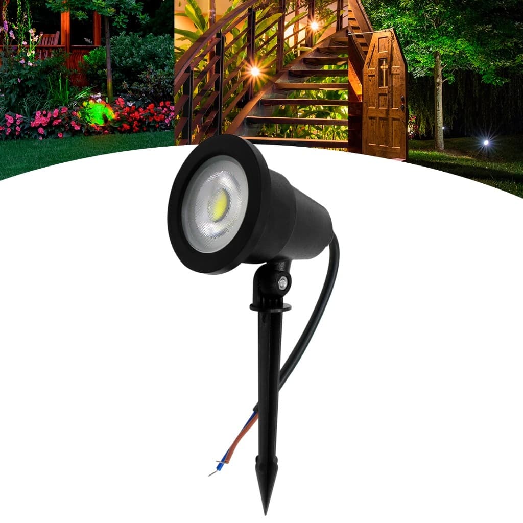 Espeto de Jardim LED 7W Verde IP67 À Prova D’Água Luminária Externa Paisagismo Alta Potência