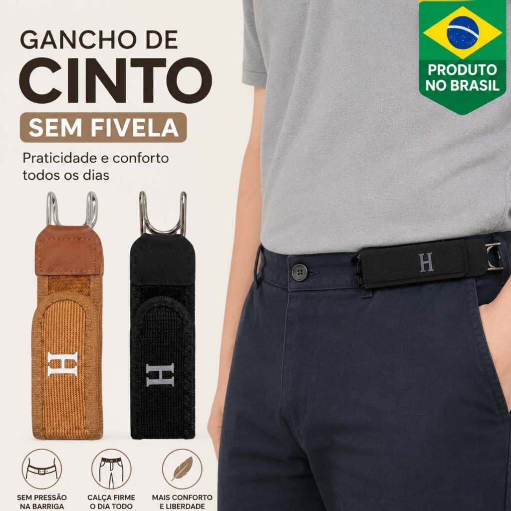 Cinto Elástico Invisível Ajustável Preto ou Caramelo - Design Sem Fivela, Elástico, Unisexx
