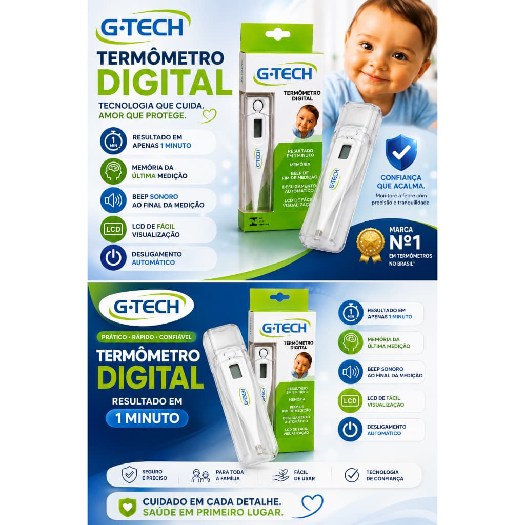 Termômetro Digital G-Tech Branco