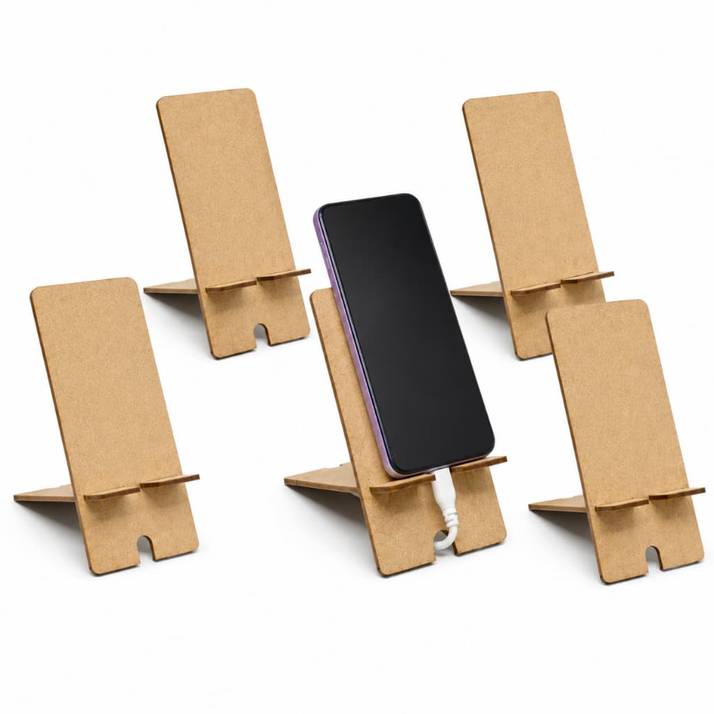 Kit 5 Porta Celular Universal Mdf Suporte para Mesa Escritório
