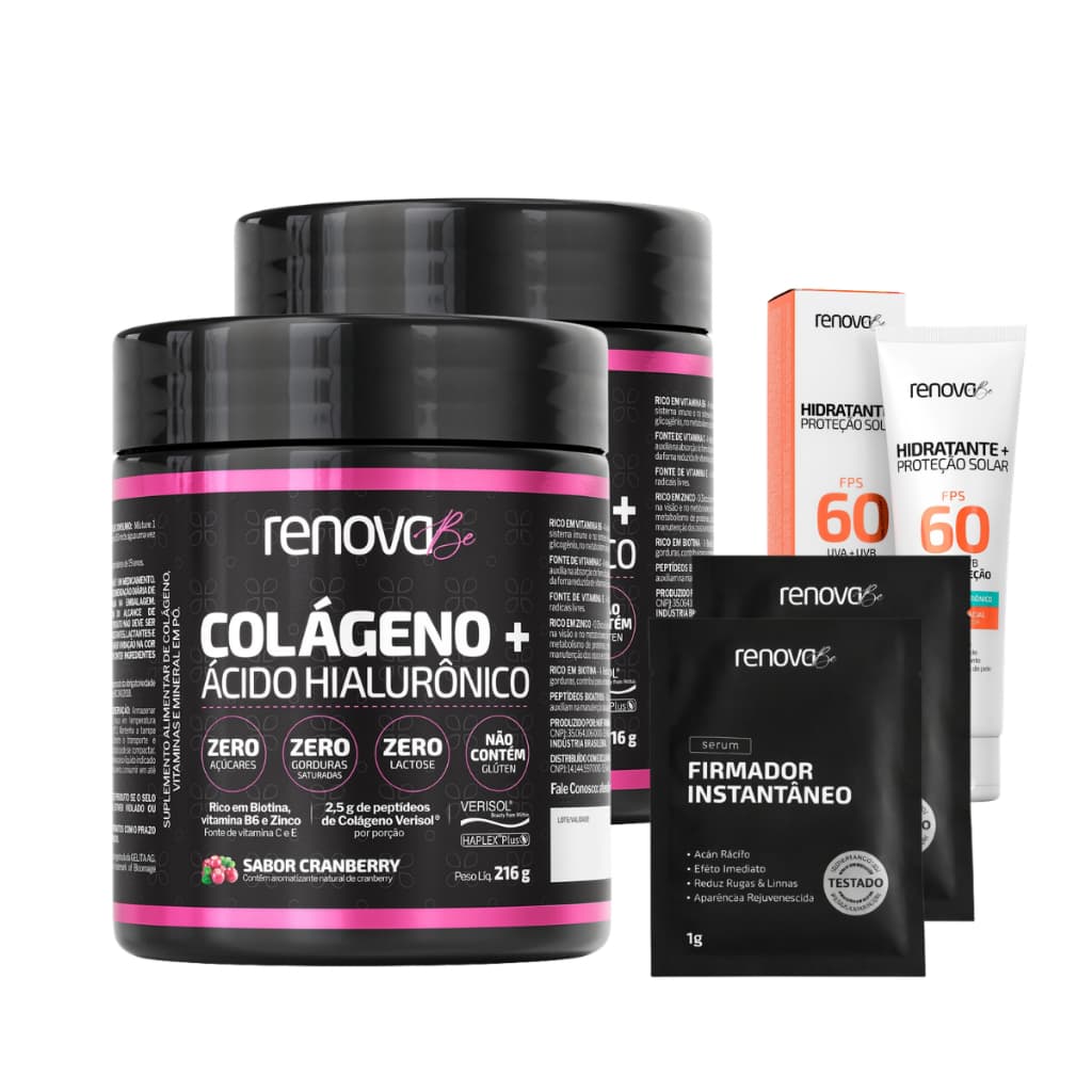 Kit 2 Colágenos Verisol +  Hidratante com Proteção FPS 60 - Renova Be