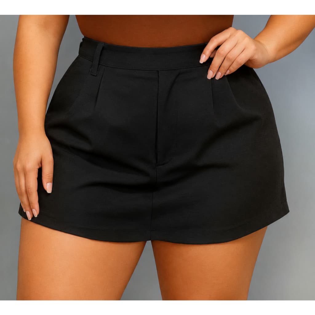 Short Saia Plus Size Alfaiataria Tamanho 52 ao 58 Cor Preto NOVO