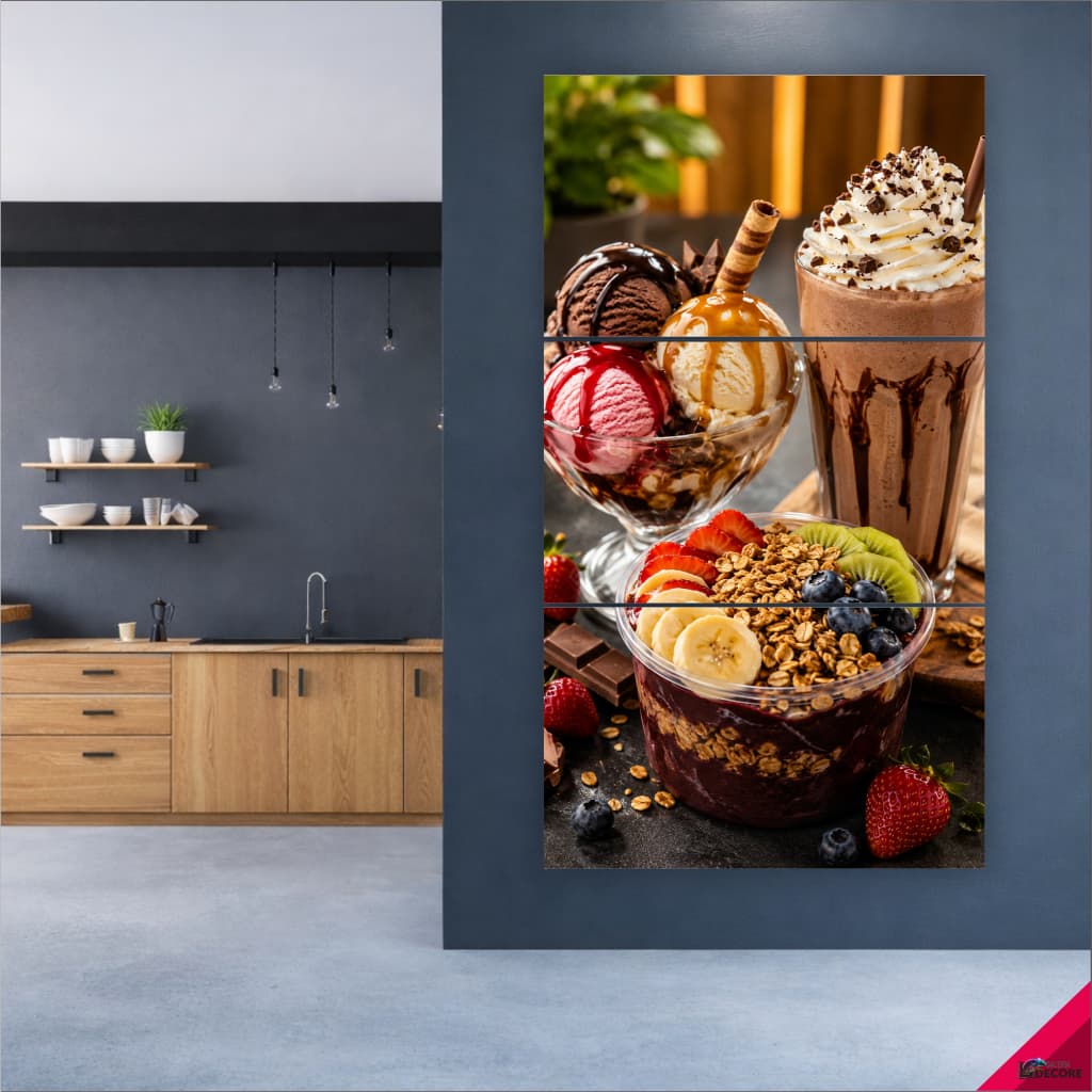 Quadro Decorativo Sorvete Açaí Decoração Premium Sorveteria Delicia Sabor Alegria Gelateria