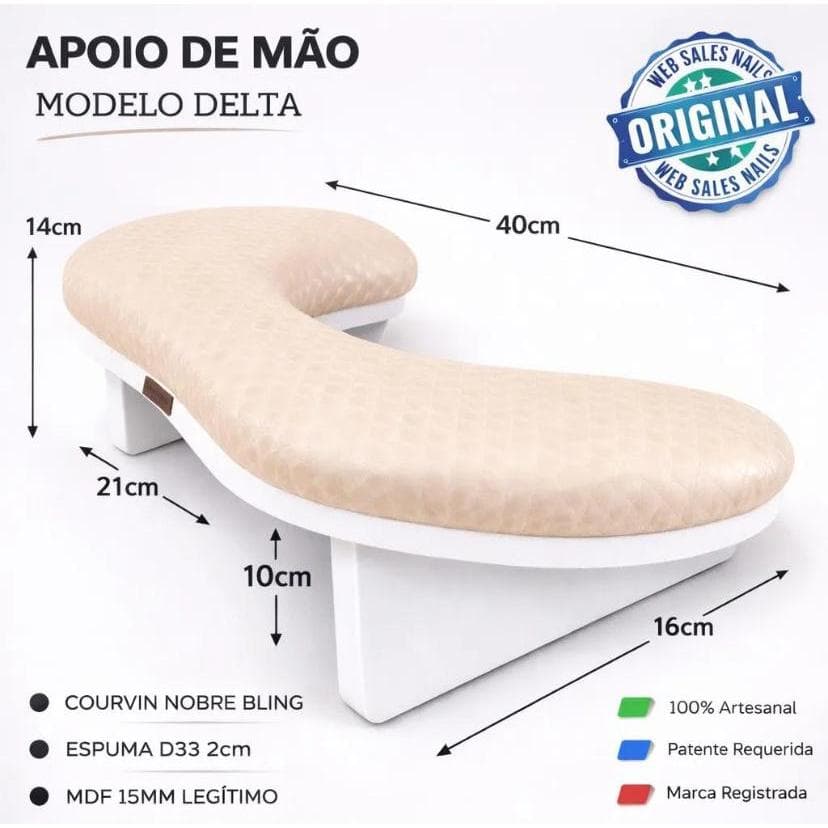 Apoio de Mão Braço para Manicure Semi-curvo -