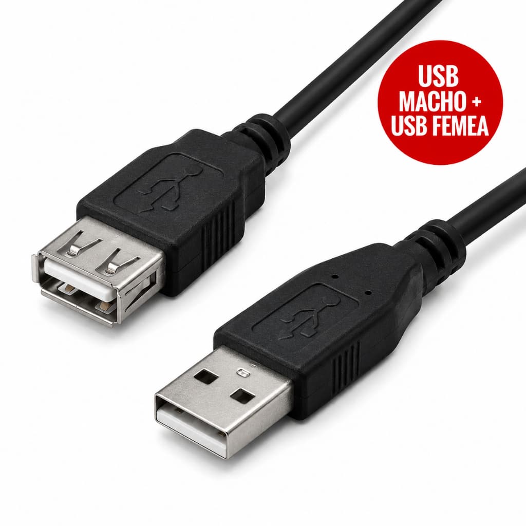 Cabo Usb 2.0 Extensão 2 Metros Extensor Macho x Fêmea