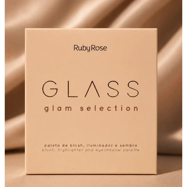 Paleta Multifuncional Ruby Rose Glass Glam Selection Blush Iluminador e Sombras