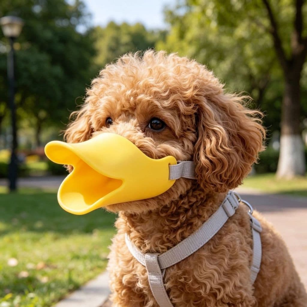 Focinheira Bico de Pato para Cães: Antimordida, Antilatido, Permite Beber Água