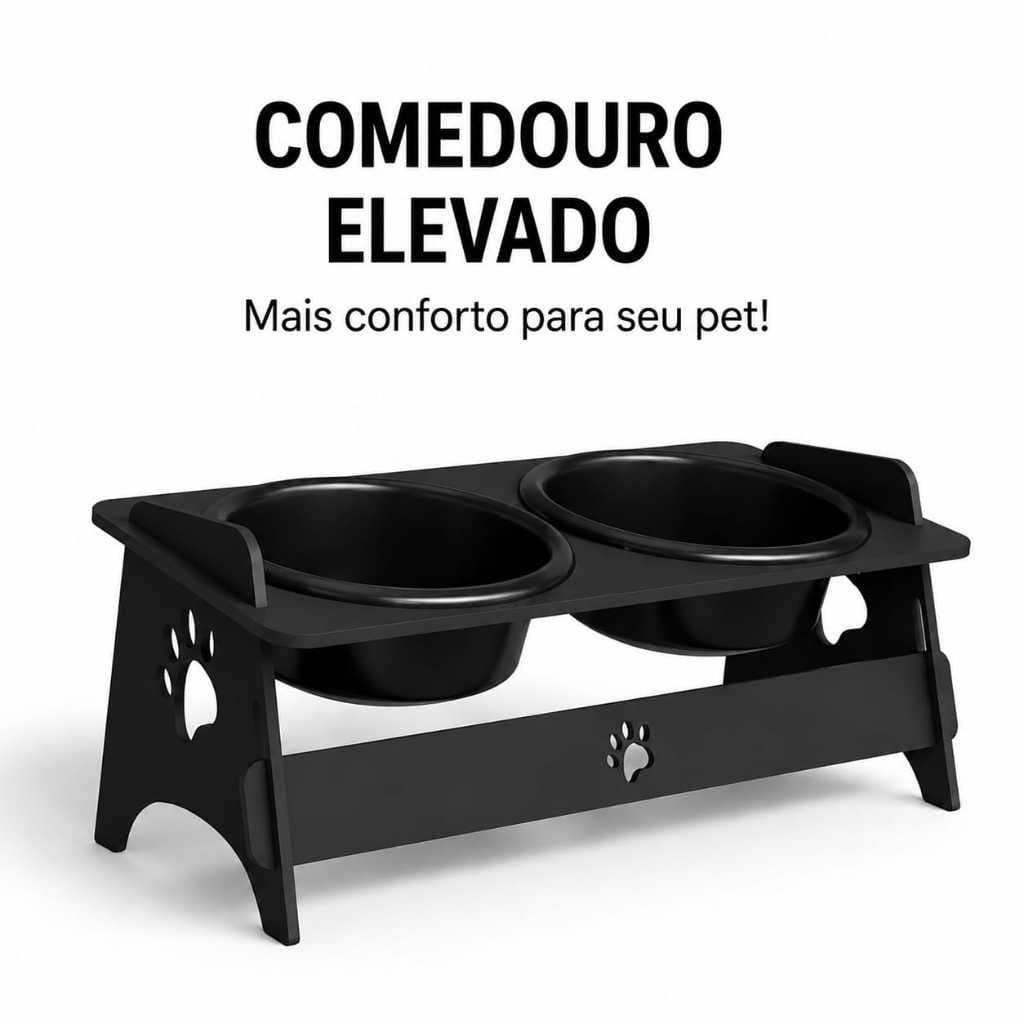 Comedouro Bebedouro Pet Elevado Ergonomico Cachorro Gato Antirrefluxo