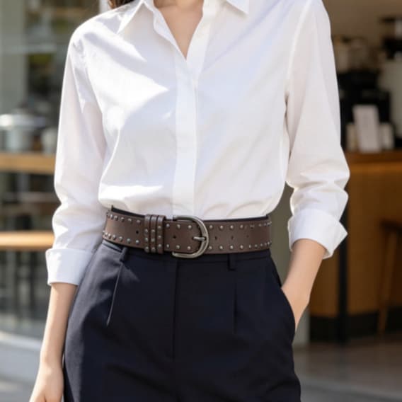 Cinto feminino estilo punk western, cinto feminino versátil, cinto com tachas moderno e exclusivo, preto de alta qualida