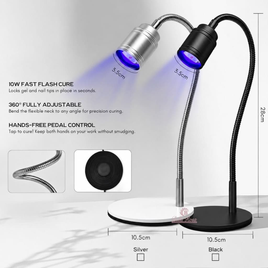 Cabine Lanterna Clip Luxo C/ Base E Pedal Seca Unhas De Gel