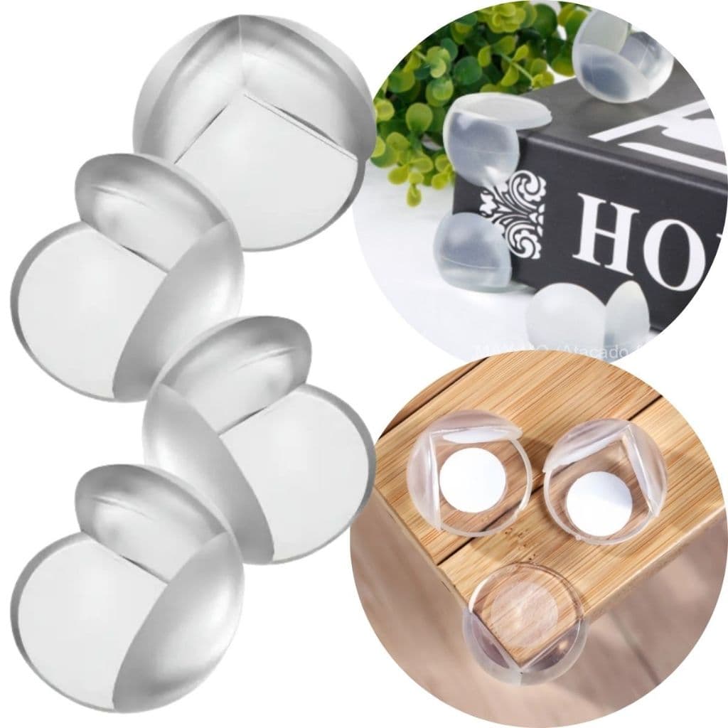 Kit 4 Protetor De Quina Silicone Protetores Mesa Segurança Para Crianças Bebes Pets e Idosos