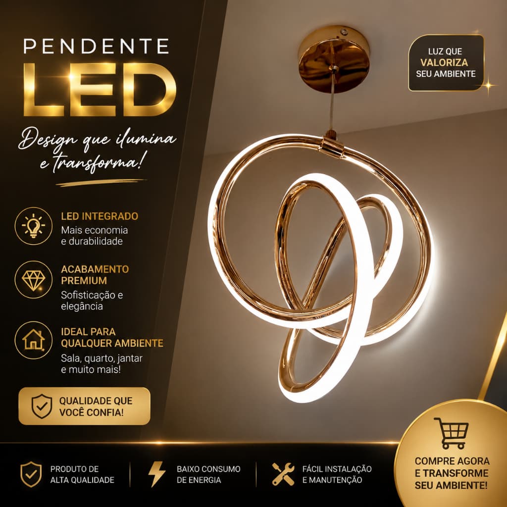 PENDENTE LED DESIGN MODERNO