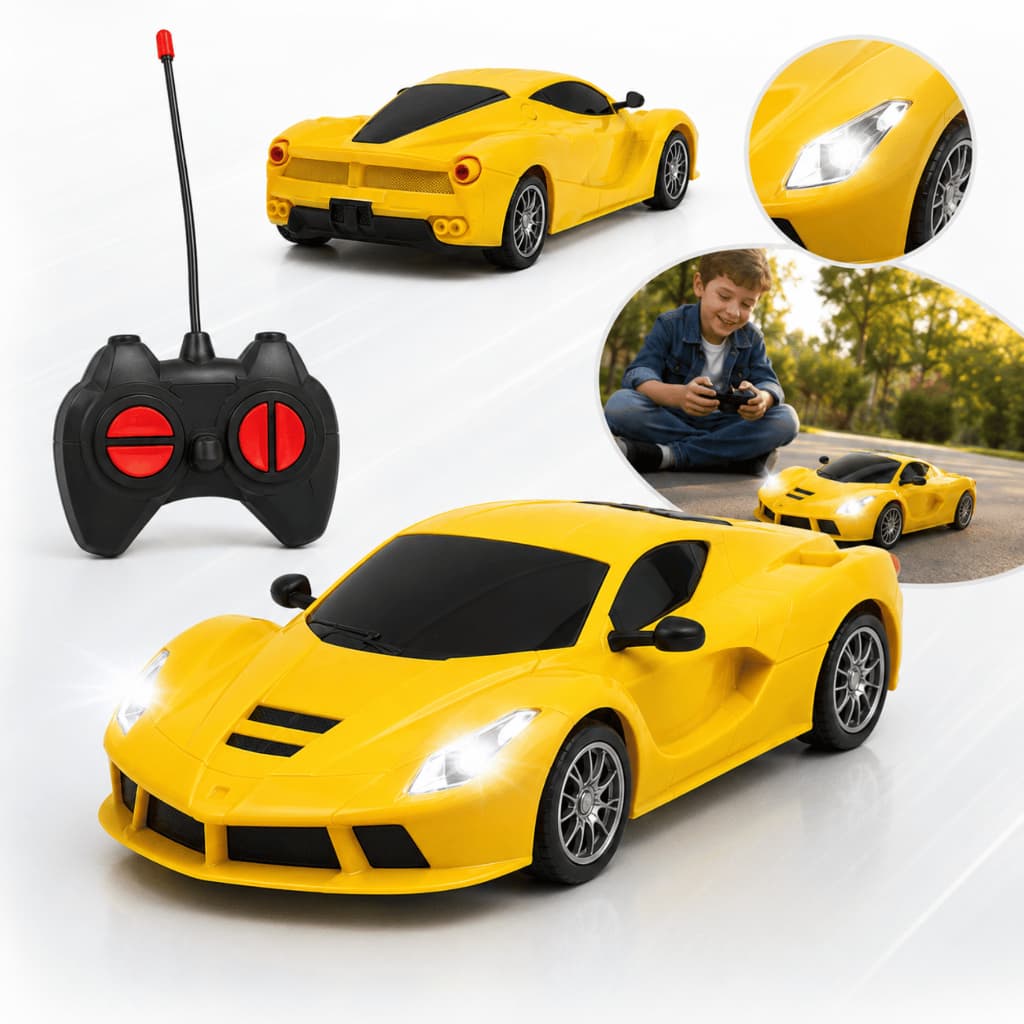 Carro Controle Remoto com Antena Esportivo Com Luz LED Velocidade Brinquedo Menino